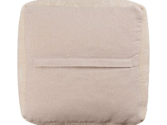 18" Blue Chenille Cube Pouf Ottoman