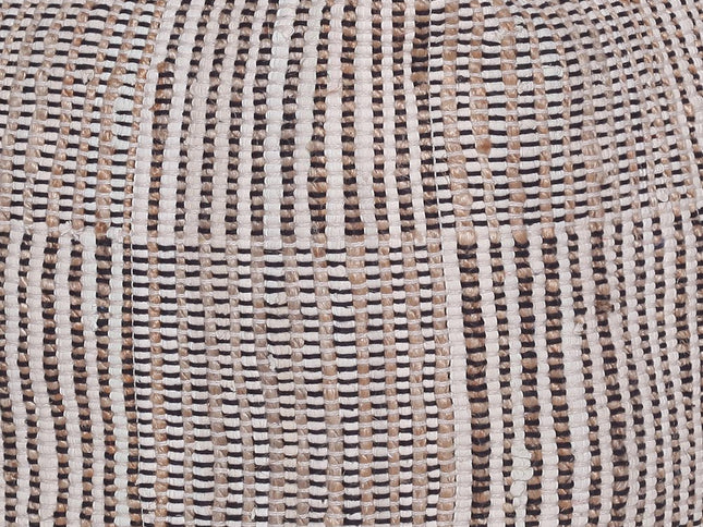 18" Brown Cotton Cube Geometric Pouf Ottoman