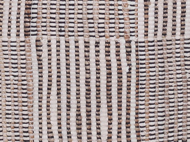 18" Brown Cotton Cube Geometric Pouf Ottoman