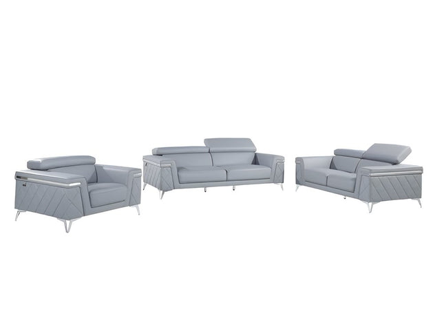 Three Piece Indoor Blue Five Person Seating Set