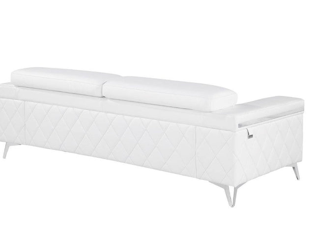 White Top Grain Leather Five Person Seating Set