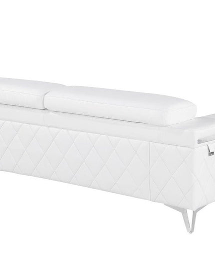 White Top Grain Leather Five Person Seating Set