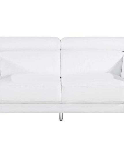 White Top Grain Leather Five Person Seating Set