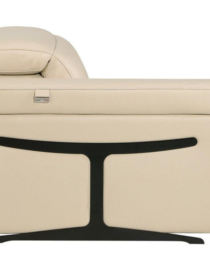 Beige Italian Leather Modular L Shaped Five Piece Corner Sectional