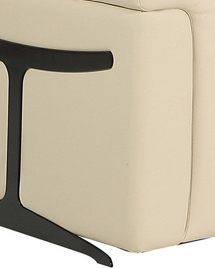 Beige Italian Leather Modular L Shaped Six Piece Corner Sectional With Console