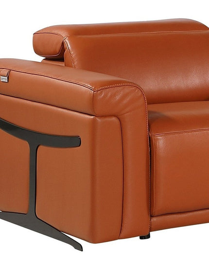 Camel Italian Leather Modular L Shaped Six Piece Corner Sectional With Console