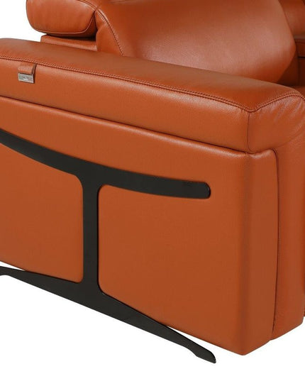 Camel Italian Leather Modular L Shaped Six Piece Corner Sectional With Console