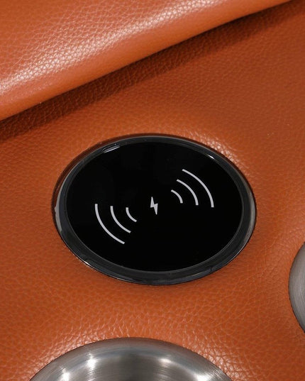 Camel Italian Leather Modular L Shaped Six Piece Corner Sectional With Console