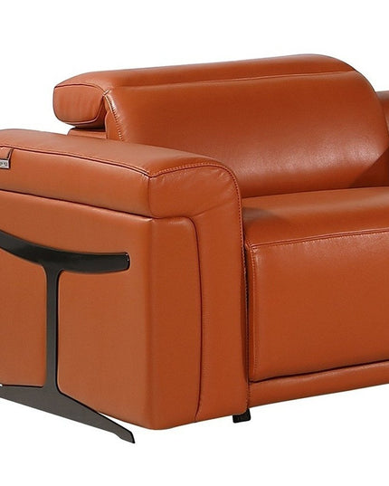 Camel Italian Leather Modular L Shaped Eight Piece Corner Sectional With Console