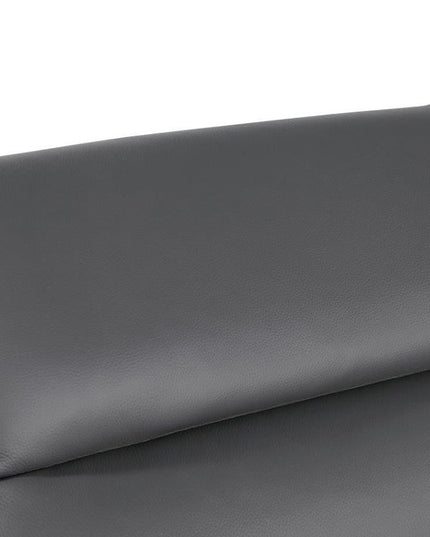 Gray Italian Leather Modular L Shaped Five Piece Corner Sectional