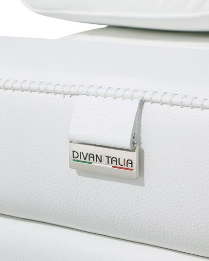 White Italian Leather Modular L Shaped Five Piece Corner Sectional