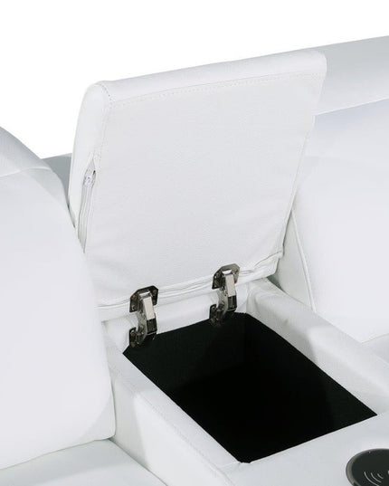 White Italian Leather Modular L Shaped Eight Piece Corner Sectional With Console