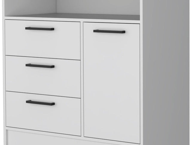 35" White Three Drawer Dresser