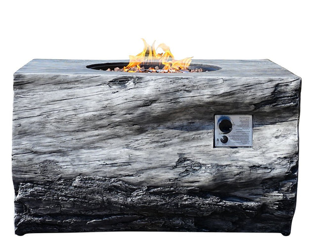 50000 BTU 40" Gray Aluminum Natural Gas Rectangular Fire Pit With Cover