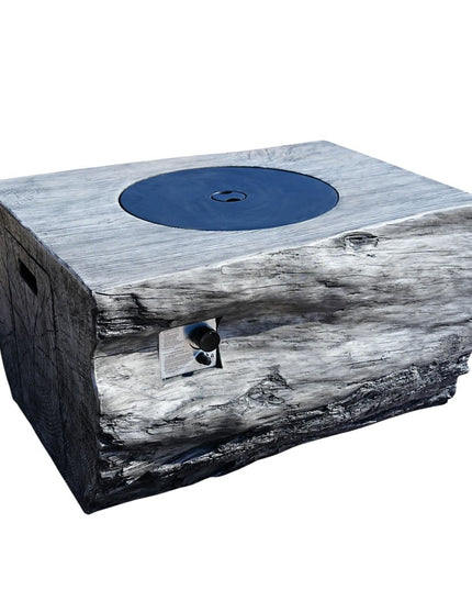 50000 BTU 40" Gray Aluminum Natural Gas Rectangular Fire Pit With Cover