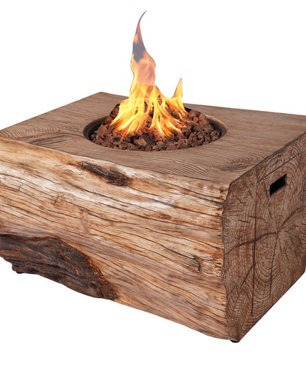 50000 BTU 40" Brown Aluminum Natural Gas Rectangular Fire Pit With Cover