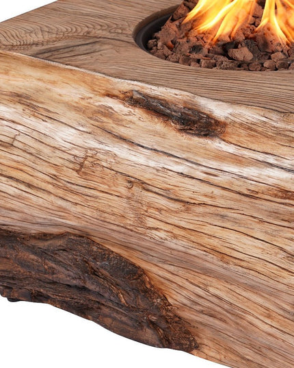 50000 BTU 40" Brown Aluminum Natural Gas Rectangular Fire Pit With Cover