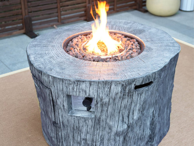50000 BTU 40" Gray Aluminum Natural Gas Round Fire Pit Table With Cover