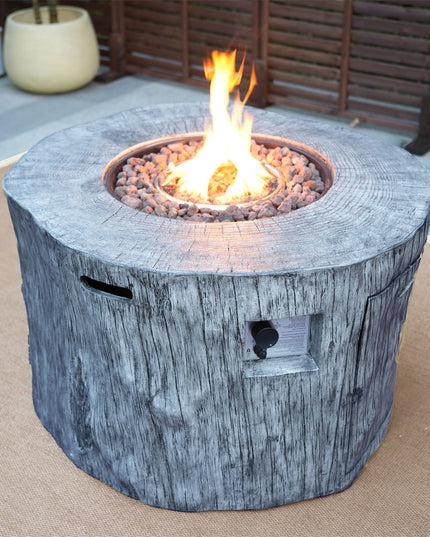 50000 BTU 40" Gray Aluminum Natural Gas Round Fire Pit Table With Cover