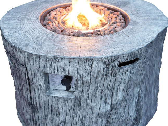 50000 BTU 40" Gray Aluminum Natural Gas Round Fire Pit Table With Cover