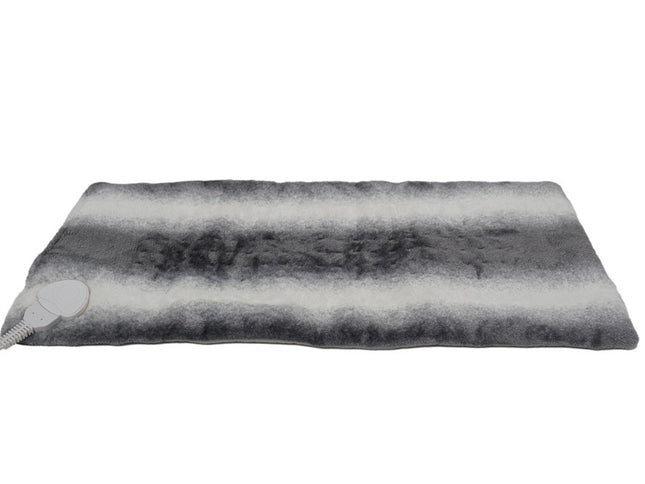 12" X 24" Gray Ombre Faux Fur Heated Plush Lap Pad