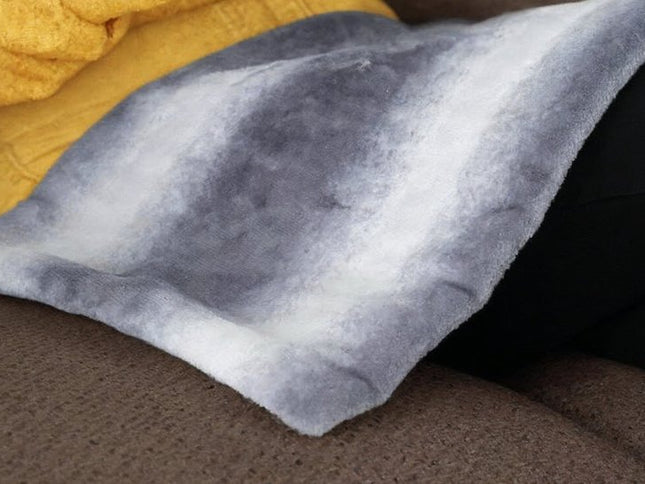 12" X 24" Gray Ombre Faux Fur Heated Plush Lap Pad