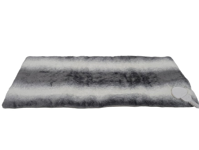 12" X 24" Gray Ombre Faux Fur Heated Plush Lap Pad