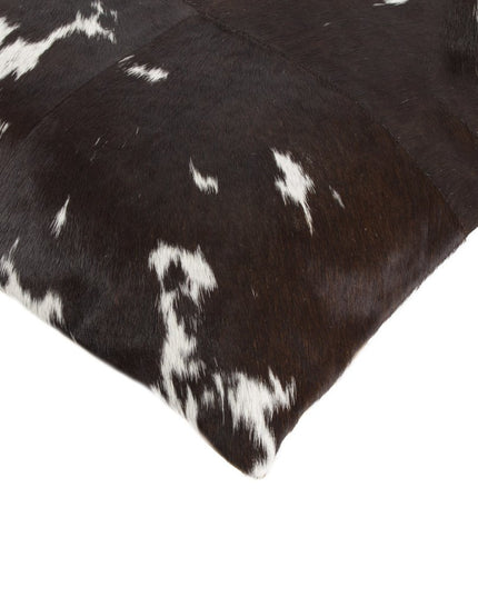 Set of Two 18" Chocolate and White Cowhide Cowhide Throw Pillows