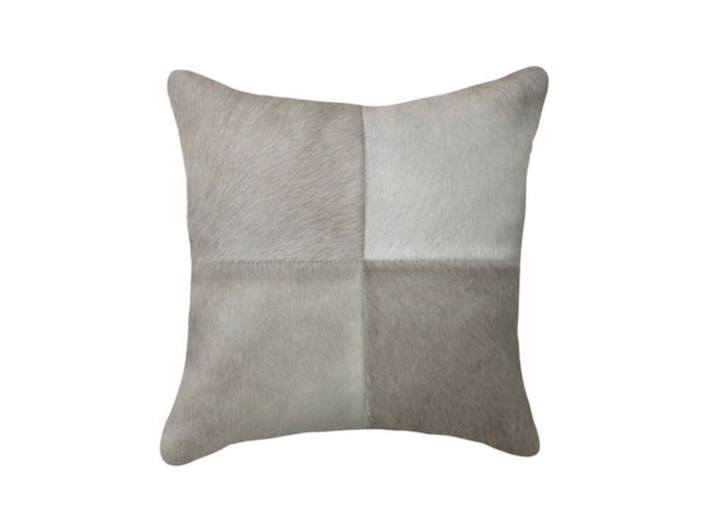 Set of Two 18" Gray Cowhide Throw Pillows