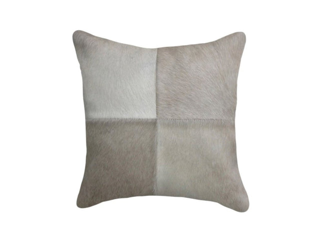 Set of Two 18" Gray Cowhide Throw Pillows