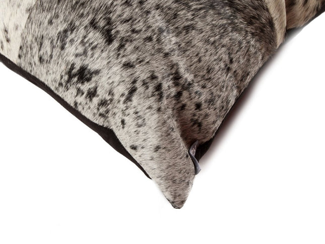 Set of Two 18" Black and White Cowhide Throw Pillows