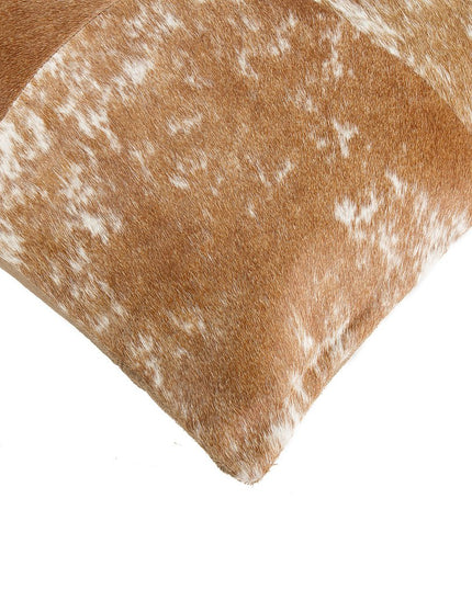 Set of Two 18" Brown and White Cowhide Cowhide Throw Pillows