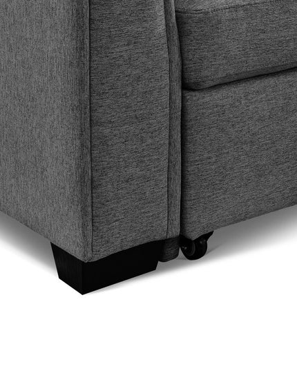 92" Dark Gray Polyester Blend Convertible Futon Sleeper Sofa With Black Legs