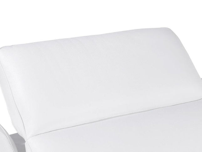 White Italian Leather Power Reclining L Shaped Five Piece Corner Sectional