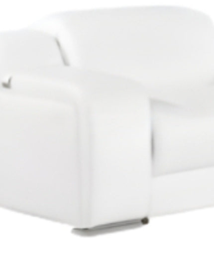White Italian Leather 3 Power Reclining L Shaped Eight Piece Corner Sectional With Console