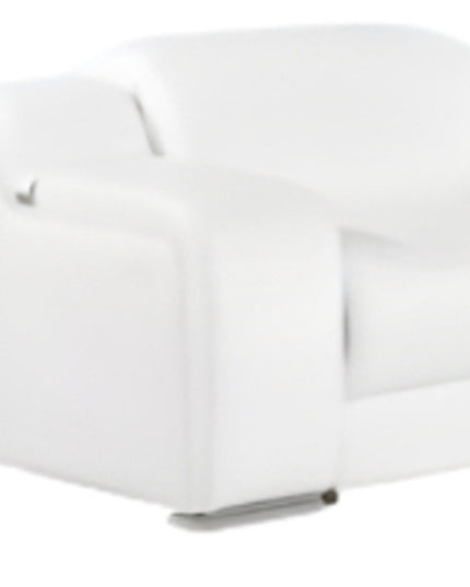 White Italian Leather 4 Power Reclining L Shaped Eight Piece Corner Sectional With Console