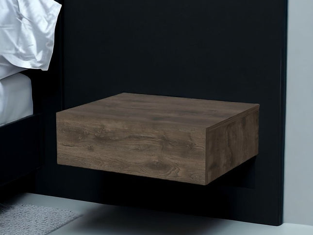 5" Brown Wood One Drawer Floating Nightstand