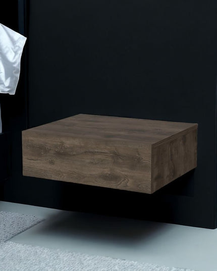5" Brown Wood One Drawer Floating Nightstand