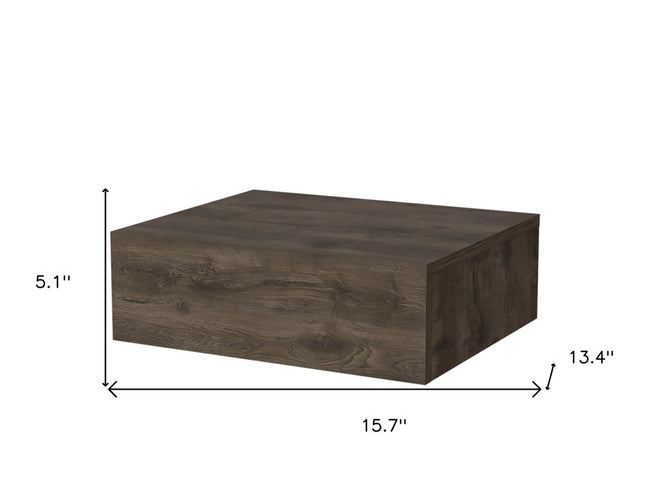 5" Brown Wood One Drawer Floating Nightstand