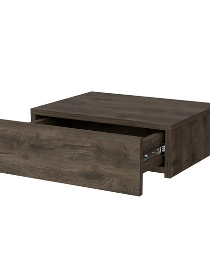 5" Brown Wood One Drawer Floating Nightstand