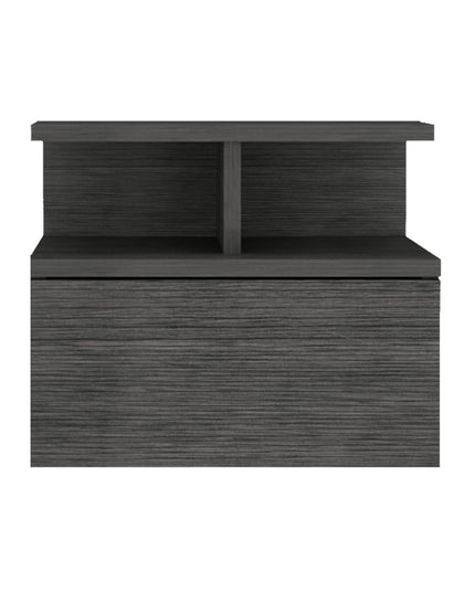 13" Dark Gray Wood One Drawer Floating Nightstand