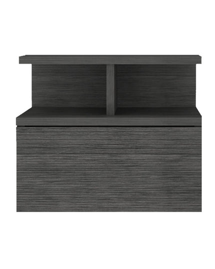13" Dark Gray Wood One Drawer Floating Nightstand