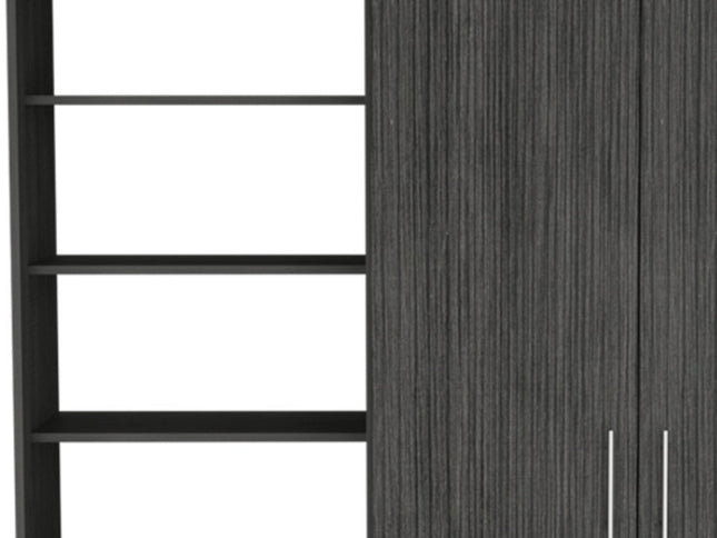 59" Gray Three Drawer Combo Dresser