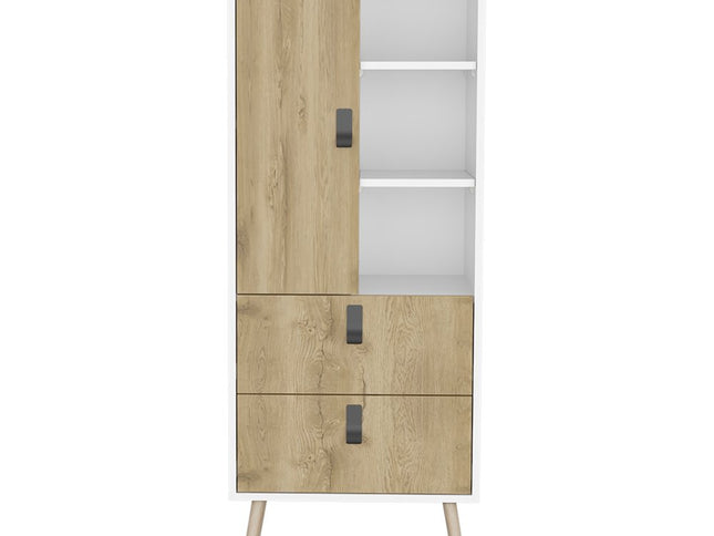 20" White and Natural Two Drawer Chest