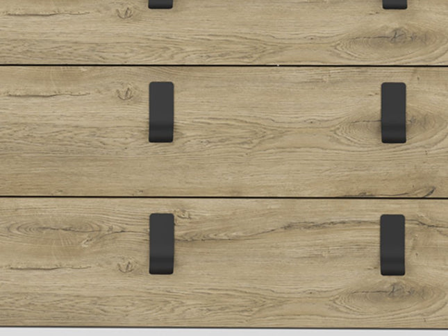 32" White and Natural Three Drawer Dresser