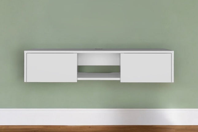 49" White Floating Mount TV Stand