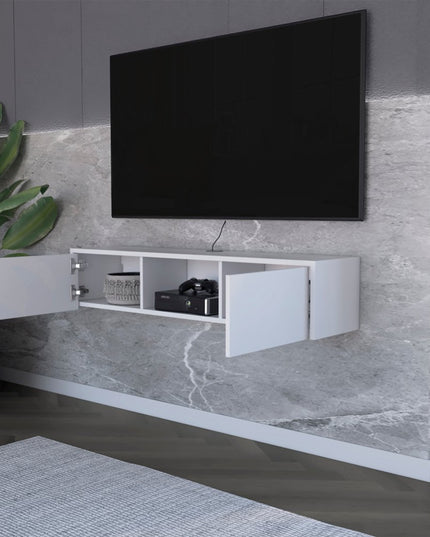 49" White Floating Mount TV Stand
