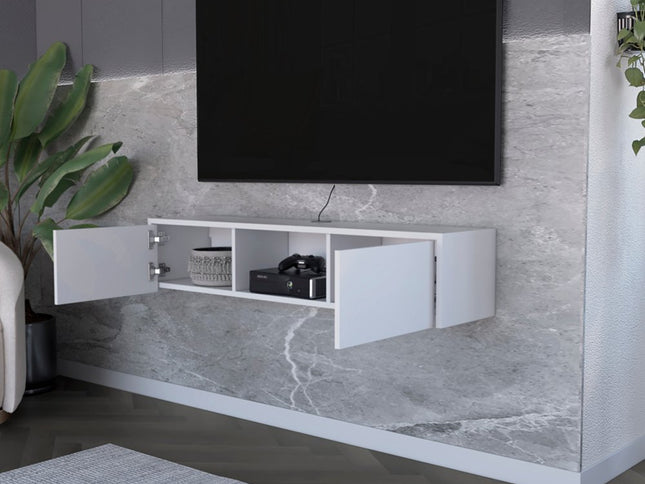 49" White Floating Mount TV Stand
