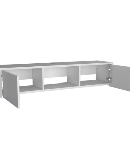 49" White Floating Mount TV Stand