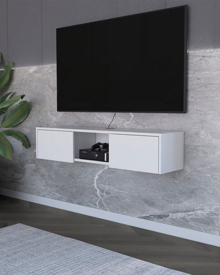 49" White Floating Mount TV Stand